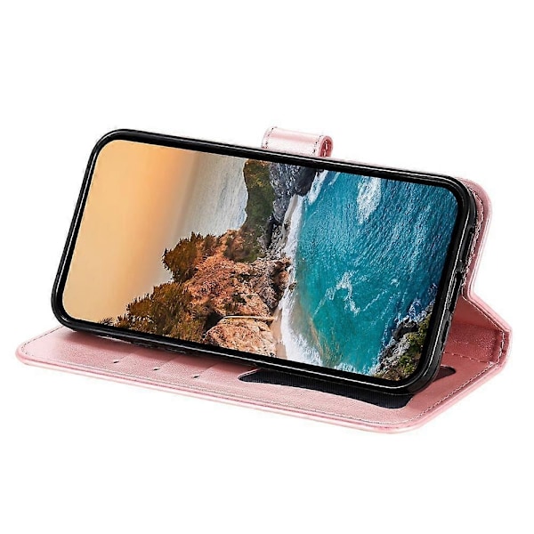 Syv-bladet Blomster Præget Læder Telefon Cover - Perfet Compatible with MotorolaMoto G75 5G