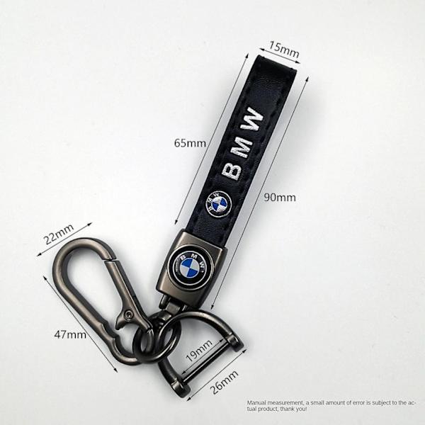 Læder Nøglering til Bil | Metal Finish | Robust Nøglering | Nøglering og Krogbeslag - Perfekt Silver Hardware Peugeot