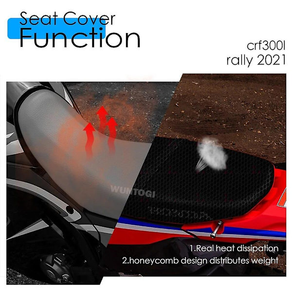 2024 Bästsäljande CRF300L Rally Tillbehör för Honda CRF 300L 2021 Motorcykel Säteöverdrag Mesh Tyg Skydd Kudde Nylon Bikaka Matta-Perfekt