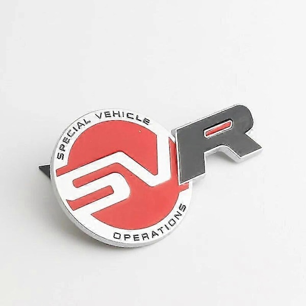 3d Metal Svr Logo Letters Car Rear Trunk Fender Emblem Badge Decal for Range Rover Sport L494  Evoque Svr Sticker Accessories-Perfet Red Black Front Grill