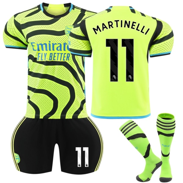 23-24 Arsenal Away Kids Football Shirt Kit nr. 11 MARTINELLI- Perfet nr 11 MARTINELLI 8-9 Years