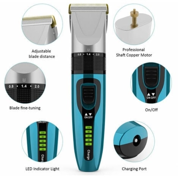 Electric Pet Clipper Uppladdningsbar sladdlös Professionell Pet Clipper - Perfet