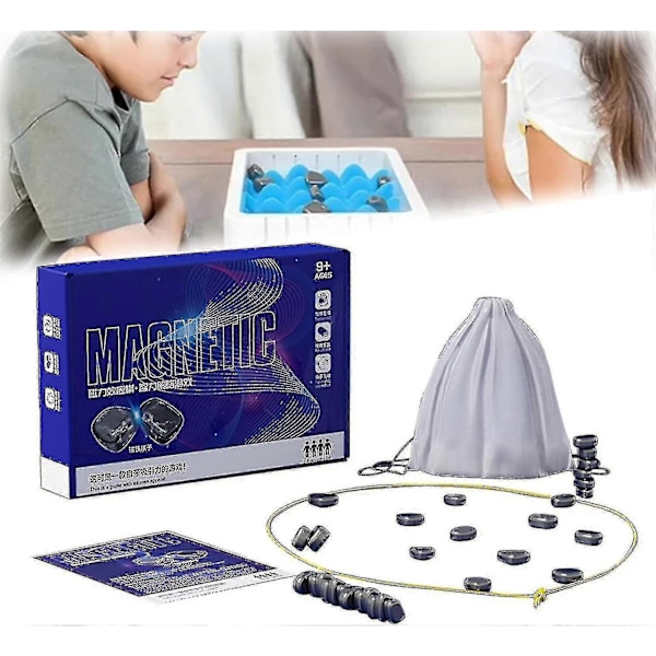 Magnetisk skakspil - Sjovt strategispil til børn og voksne, inkluderer 20 magneter - Perfekt