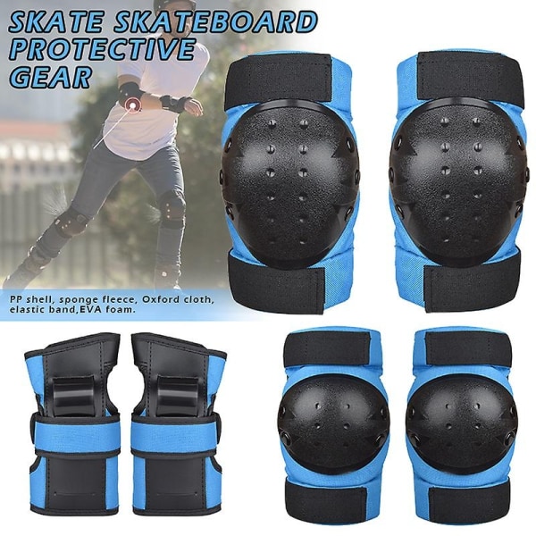 Perfekta barn Vuxna Knä- och armbågsskydd med handledsskydd Skyddsutrustning Set Skateboard Skyddsutrustning - Perfet L Black