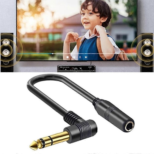 1/4'' TRS 6.35mm Han till 6.35mm Hon Stereo-kabel för Gitarrförstärkare - Perfekt Binaural 10cm
