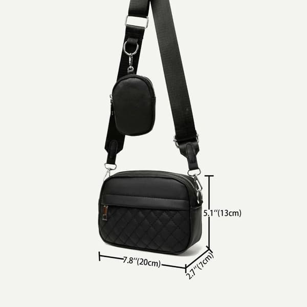 Mini Vattert Crossbody Hverdagsskulderveske Hvit - Perfet white