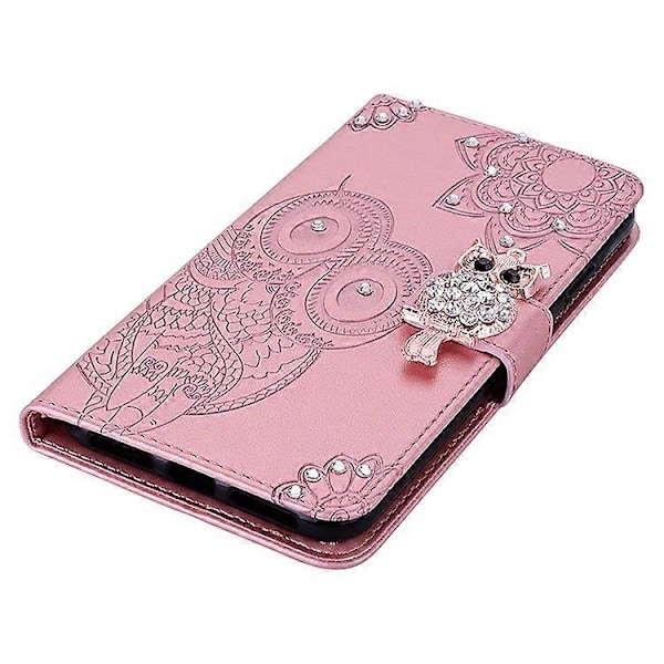 Kompatibelt Kompatibelt med Samsung Galaxy A15 4G Fodral Strass Dekor Läder Ställ Mobiltelefon Plånboksfodral - Perfet PinkGold