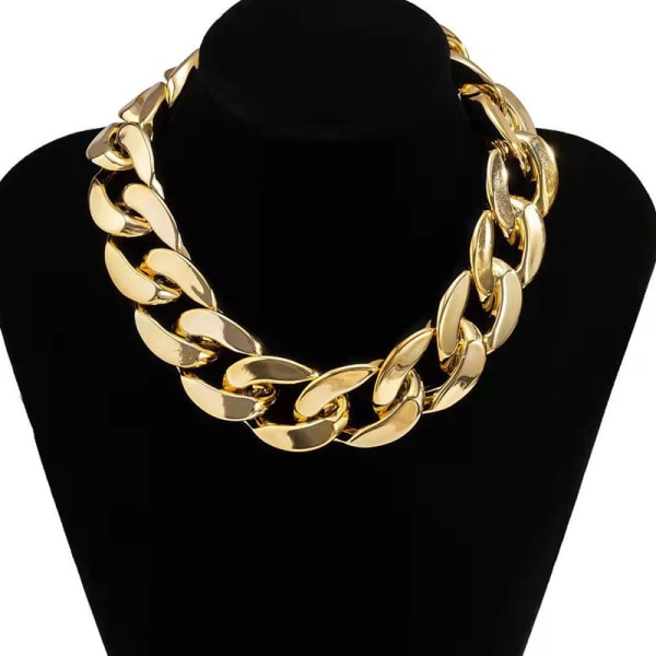 Sett med 4 overdrevet akryl Big Chain Halskjede Women Statement - Perfet