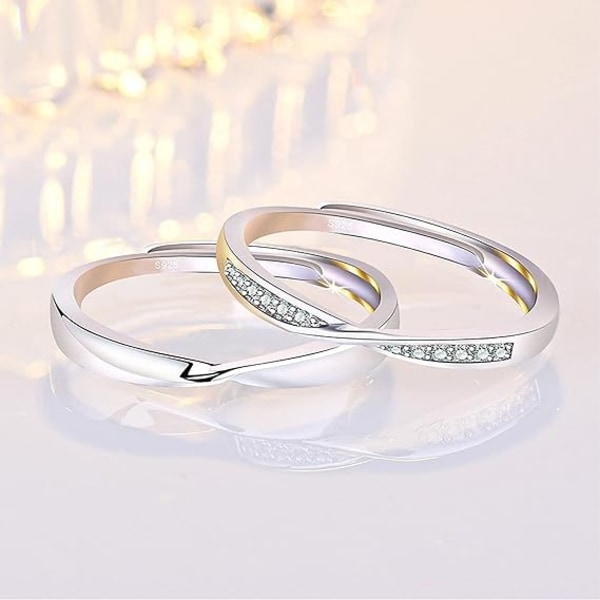 925 Sterling Silver Ring Enkla parringar 2st - Perfet
