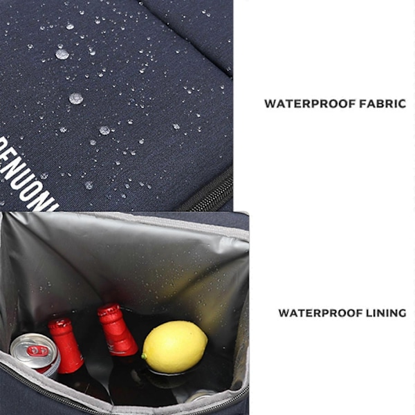 Isolerad Kylryggsäck Kylväskor Kylpaket Vattentät Termisk Lunchryggsäck för Resor Vandring Camping Picknickar-Perfekt black and white