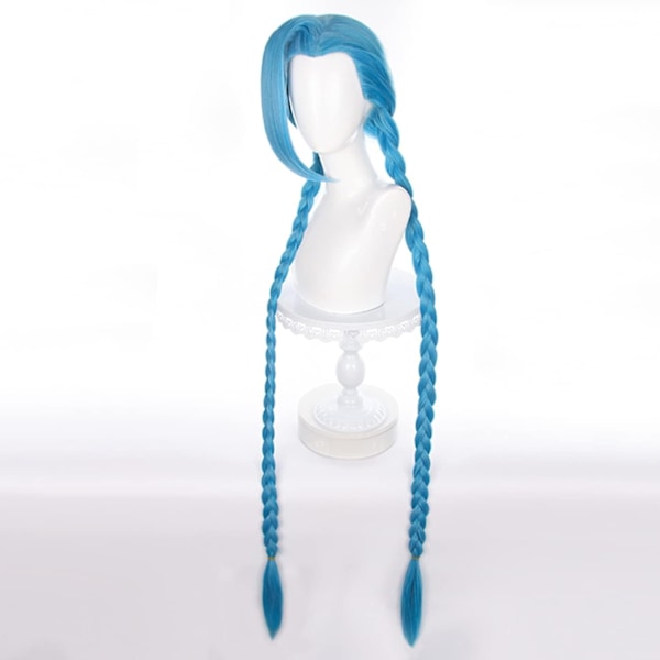 LOL Character Jinx Cosplay Parykk Blå Lang Parykk 120cm Y - Perfet