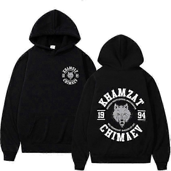 Khamzat Chimaev Fighter Tryckta Hoodies Streetwear Herr Dam Kläder Mode Tröjor Fleece Långärmade Pullovrar Hoodie Y2K-Perfekt White M