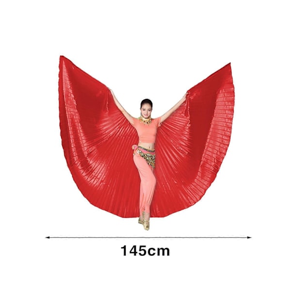 Set med Bukdansvingar med Teleskopisk Stång - Ögonfångande Vingaccessoarer för Cosplay Kostym till Fest - Perfekt Red