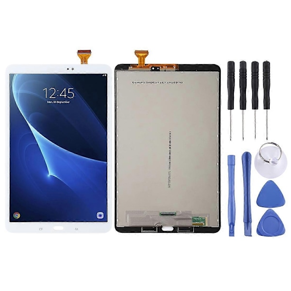LCD-skärm för Samsung Galaxy Tab A 10.1 / T585 med Digitizer Komplett Montering - Perfekt White