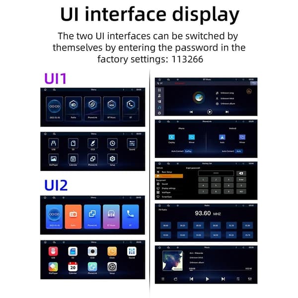 10,26-tums trådlös Carplay & Android Auto Stereo med AHD-backkamera, bärbar bilradio Bluetooth Mirror Link-Perfet