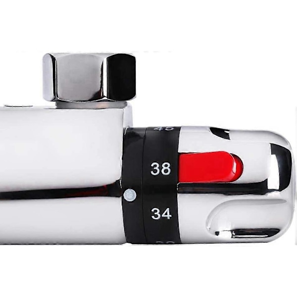 Termostatisk brusearmatur, badekar brusebatteri termostatisk armatur, justerbar temperatur, krom-Perfet