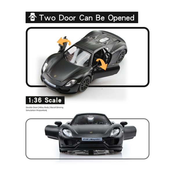 sportbilskollektion modellpresenter för barn matt svart färg serie RMZ city 1/36 legering pressgjuten leksaksfordon TOYOTA - Perfet McLaren 650S