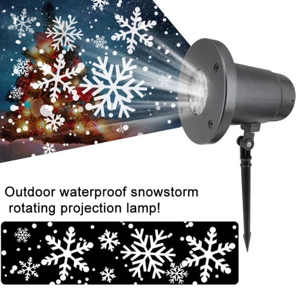 jullandskapsprojektor Snowflake Spotlight LED-ljus - Perfet 14*29cm
