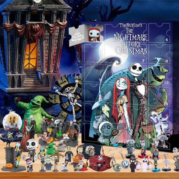 24 kpl Halloween-kalenteri Lähtölaskenta nukkejen kanssa Söpöt sarjakuvat keräilyhahmot Lelut lapsille Teinit Pojat Tytöt