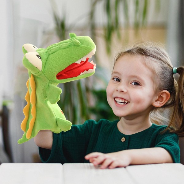 Dejlig Dinosaur Regnbue Hånddukke Kat Dyr Plys Legetøj Ung C - Perfet
