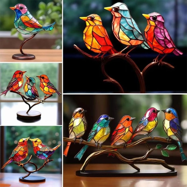 Fargerike fugler ornament Fuglefigur 4 4- Perfet 4