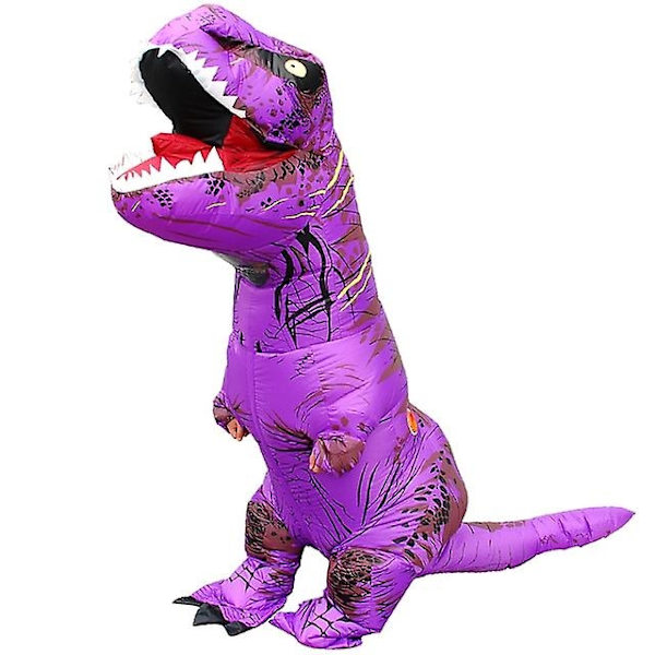 T Rex Uppblåsbar Dräkt Dinosaur Halloween Cosplay Vuxna Män Festklänning - Perfet purple Fit Height 150-200cm