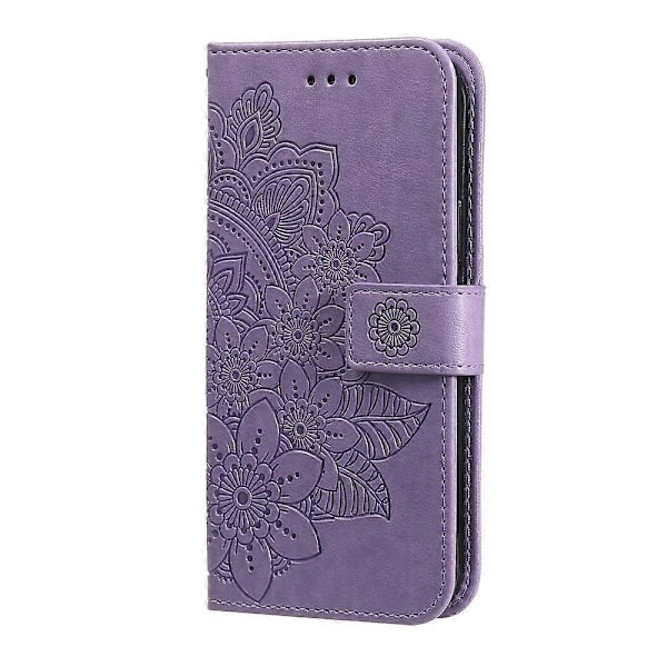 Syv-bladet Blomster Præget Læder Telefon Cover - Perfet Compatible with MotorolaMoto G55