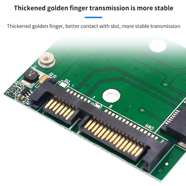 Højhastigheds MSATA til 22PIN SATA-adapterkort Forbinder effektivt stabil og højhastighedsoverførsel uden deceleration - Perfet Green