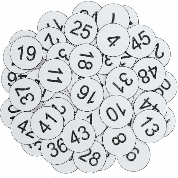 Nummererte merkelapper - Graverte nummererte merkelapper, ID-merkelapper, nøkkelmerkelapper uten hull - Perfekt 1-200 White