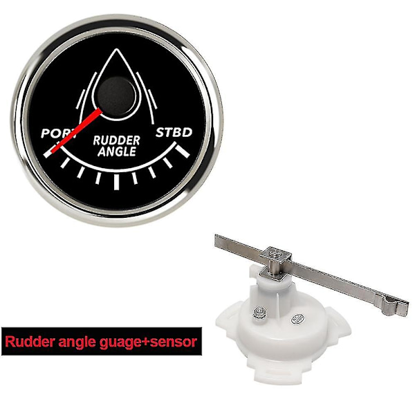 52mm Marin Rorposition Indicator Vandtæt Rød Baggrundsbelysning med 0-190 Ohm Ror-Parringssensor 12v/24vd til Marin Yacht-Perfet BS-sensor