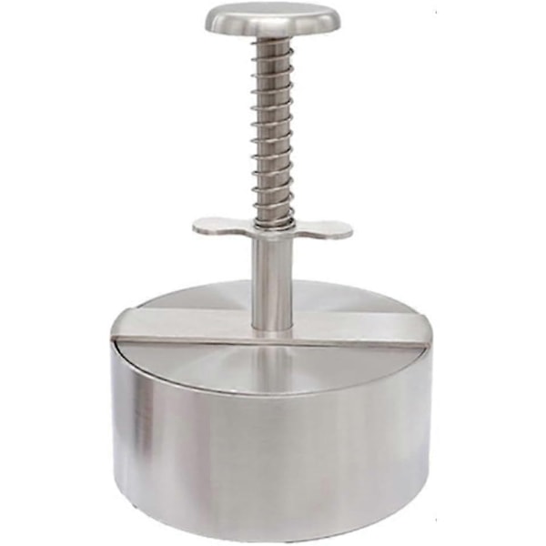 Justerbar Burgerpresse Hamburger Bøf Maker med Fjederknap, Rustfrit Stål Non-Stick Fyldt Hamburgerpresse Maker-Perfekt 10cm