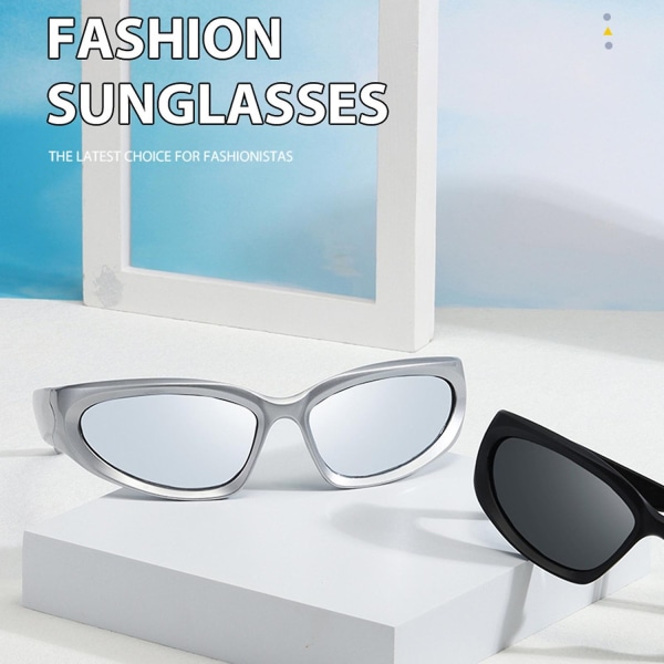 Sports Wrap Around Solbriller UV-beskyttelse Polariserte linser Unisex sportsbriller for kjøring - Perfet Silver-Grey