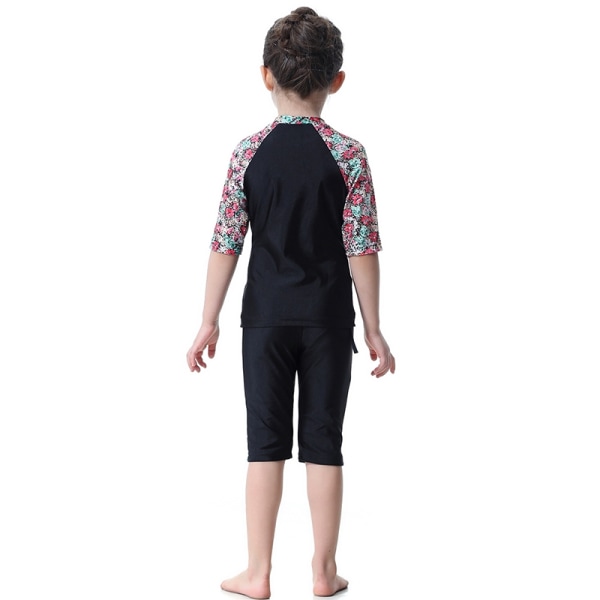 Perfekta badkläder för barn, flickor Burkini baddräkt Set - Perfet Black