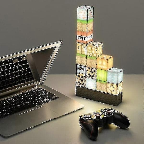 Minecraft Natlamper Stick Lampe USB Dekor Byggeklodser - Perfekt