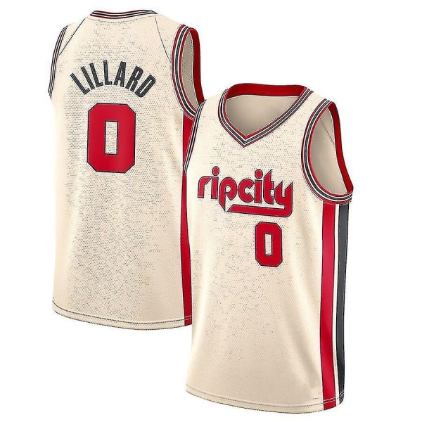 Damian Lillard #0 koripallopaita 21/22 miesten urheilupuku Cream 2XL