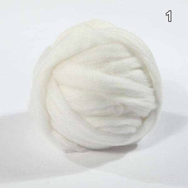 Stort uldgarn Chunky Arm strikning Super blød kæmpe bold Rovin - Perfet White