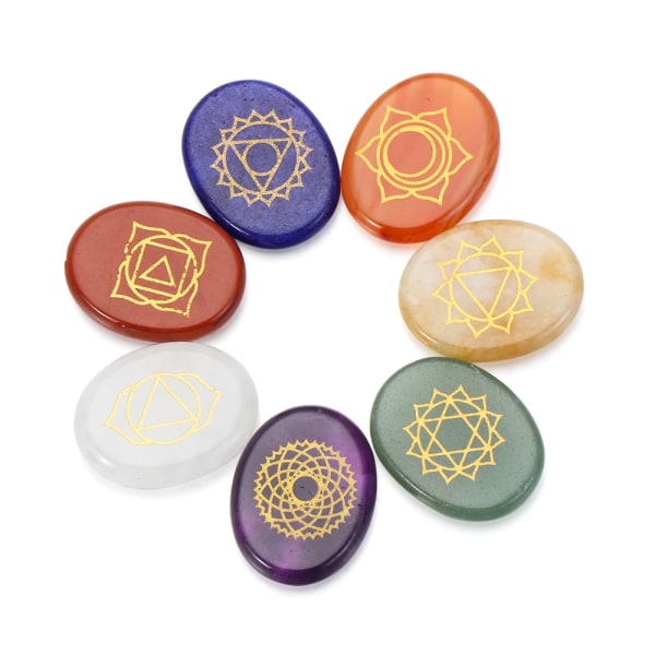 7stk/ Sett Chakra Healing Crystal Stone Yoga Energisten - Perfet