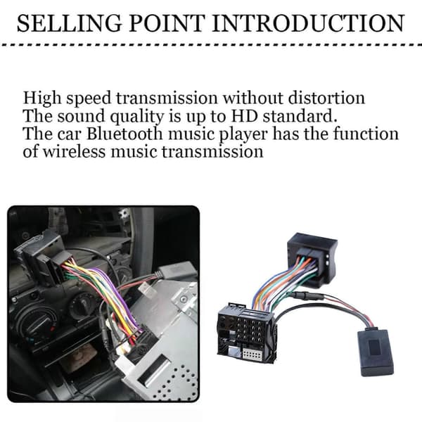 Bil Bluetooth Audio Adapter Kompatibel med 307 408 508 Kompatibel med C2 C5 RD45 RD4 Audio Kabel-Perfet