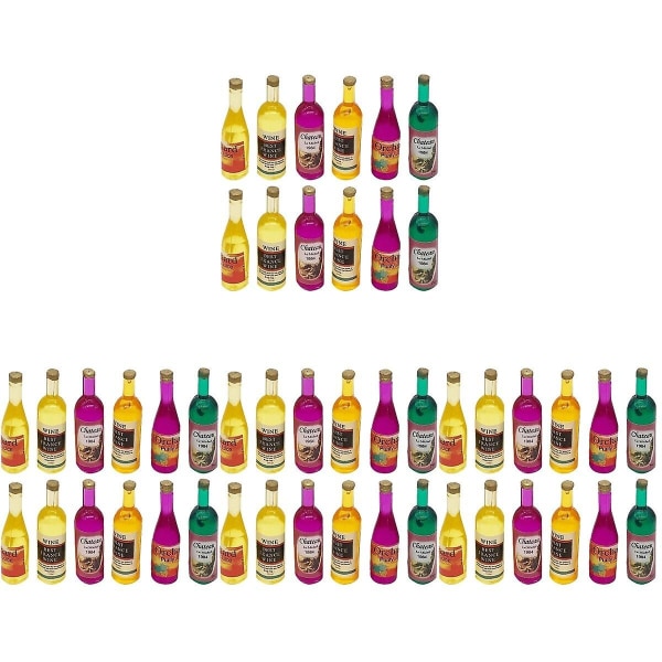 60 minihustilbehør Sjarmerende vinflasker Utsøkt flaskedekorasjoner - Perfet 48 pcs 3.6X0.95CM