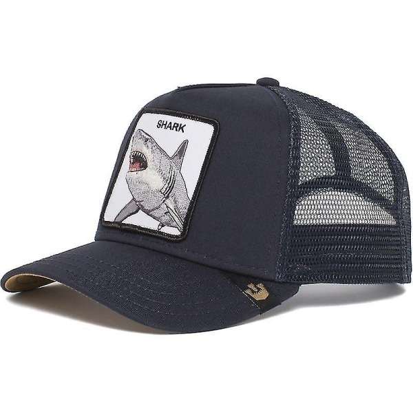 Farm Animal Trucker Baseball Cap Hatt Mesh Style Män Kvinnor Hip Hop Bros Justerbar Baseball Hat - Perfet Shark