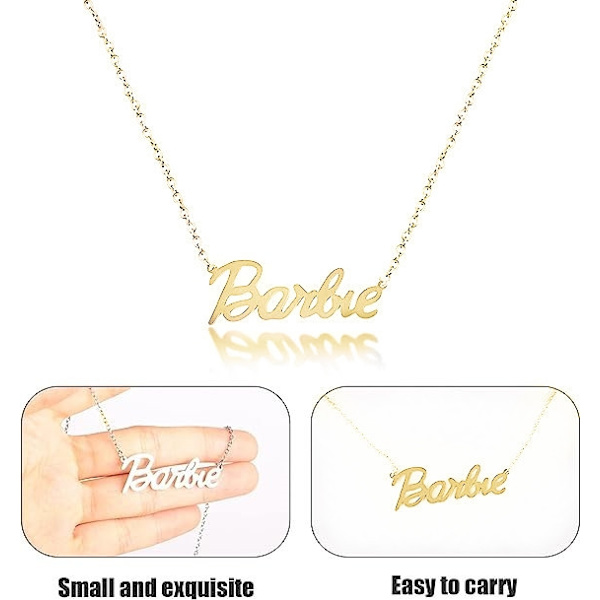 Barbie Crystal Script logotyp halsband-perfet Gold
