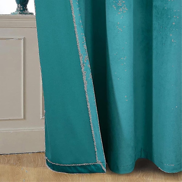 Luksuriøse termisk isolerede gardiner, tykke, solide, effektive mørklægningsgardiner - Perfekt Green W 59x H 71 150cm*180cm