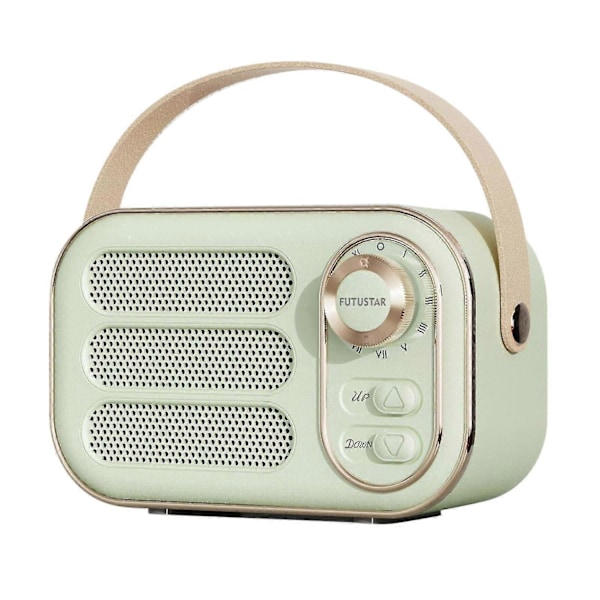 Multifunksjonell Mini Bærbar FM-radio Bluetooth-høyttaler USB TF AUX Innendørs Utendørs Retro Design Trådløs Høyttaler - Perfekt Green