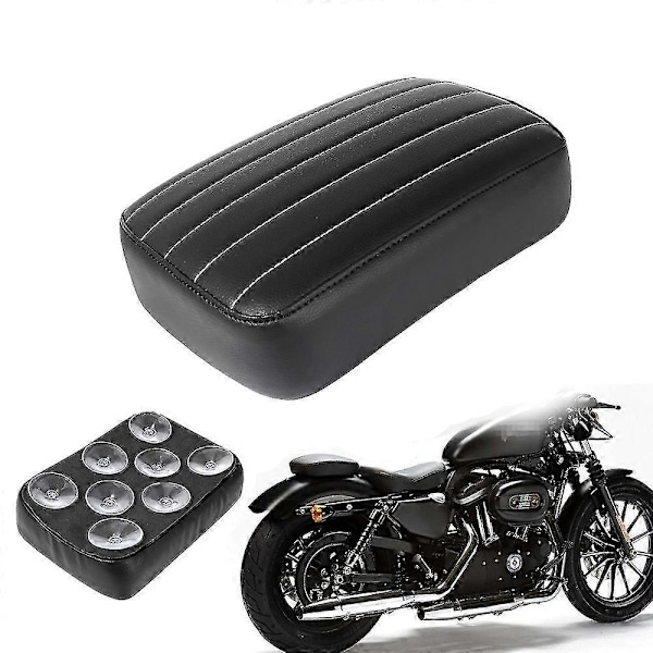 Svart Bakre Passagerarkudde 8 Sugkoppar Sadel Sittdyna Kompatibel med Harley Dyna Sportster Softail touring Xl 883 1200-Perfekt 5