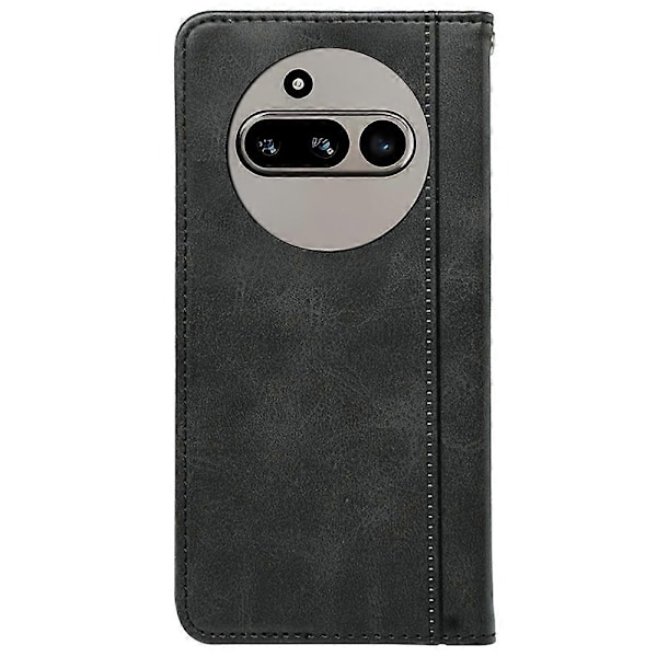 Kompatibelt med Nothing Phone (3a) Fodral Dold Magnetisk Stängning Kalvtextur Läder Telefonskal - Röd-Perfet Black
