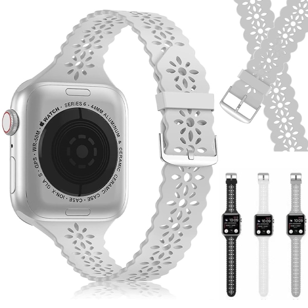 Pitsi silikoni Apple Watch Ranneke iWatch Series 6 5 4 3 2 1 SE - Perfet grey 42/44/45mm