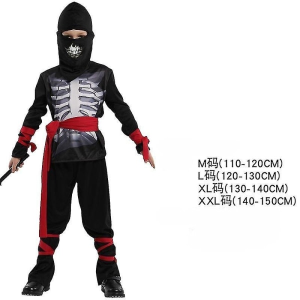 Invisible Ninja Assassin Japanese Warrior Black And Red Book Week Halloween-kostyme - Perfet Style 5 XL