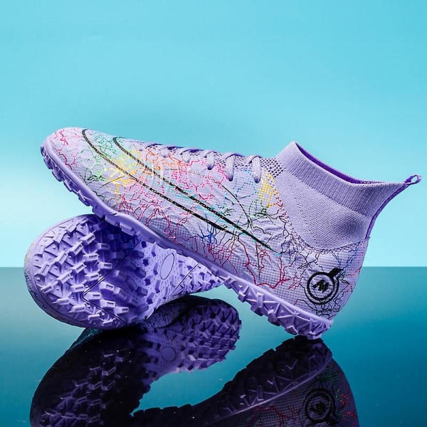 Fodboldsko til mænd Skridsikre fodboldsko Klamper græsfodboldsneakers Yj068 - Perfet 41 Purple