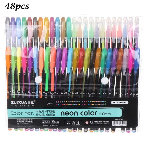 12/16/18/24/36/48stk Gel Pen Sett Marker Pen Pastell - Perfet