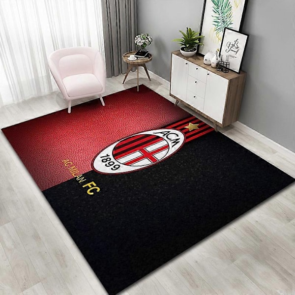 Retro Tæppe Fodboldklub Blødt Skridsikkert Meget Absorberende Tæppe Egnet til Studieværelse - Perfekt AC Milan B 100x200cm